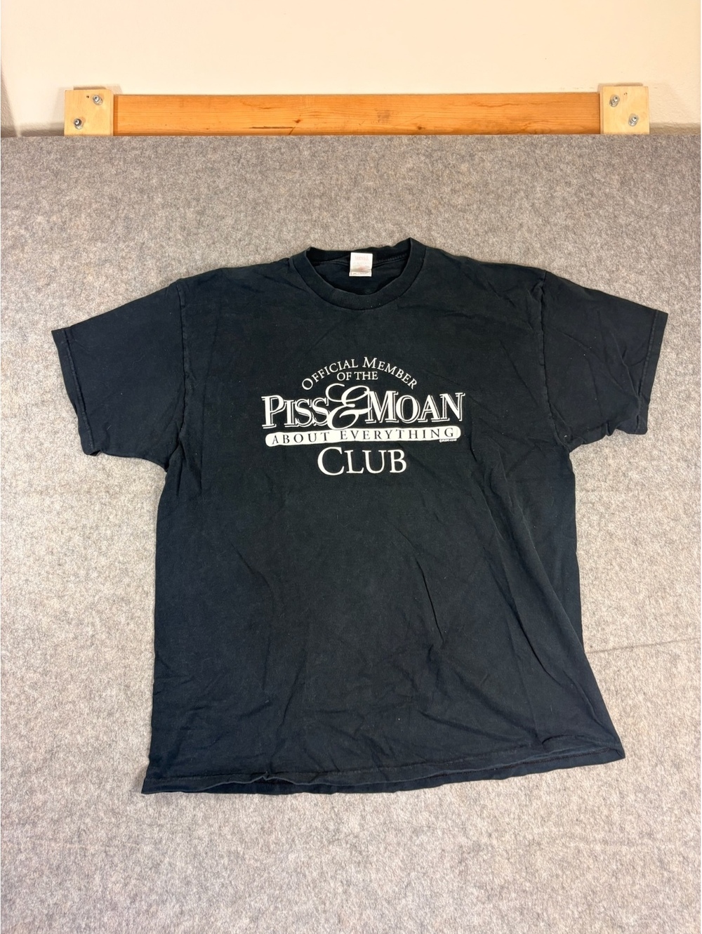 Vintage funny black Piss Moon Club T-shirt size 2XL
